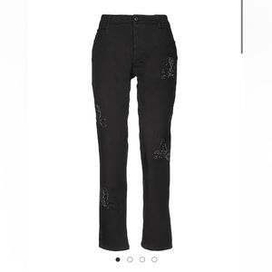NWT Ermanno Scervio Black Skull Accent Jeans